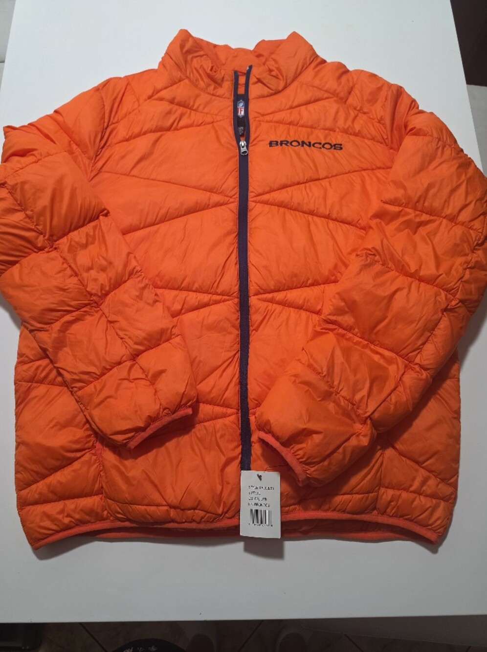NFL Orange Denver Broncos Quilted Puffer Jacket